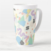 Retro 90s Memphis Aesthetic Pattern Latte Mug Mok (Rechterhoek)