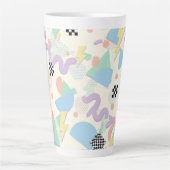 Retro 90s Memphis Aesthetic Pattern Latte Mug Mok (Voorkant)