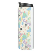 Retro 90s Memphis Aesthetic Pattern Latte Mug Thermosbeker (Geroteerd rechts)