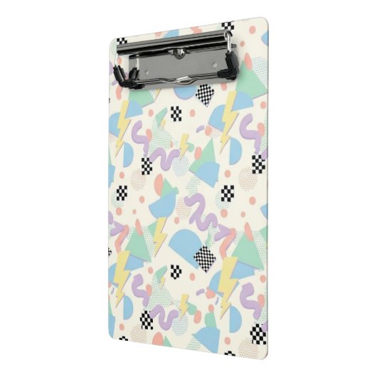 Retro 90s Memphis Aesthetic Pattern Mini Klembord (Angled2)