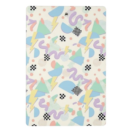 Retro 90s Memphis Aesthetic Pattern Mini Klembord (Achterkant)