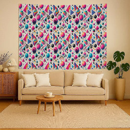 Retro 90s Memphis Geometric Neon Bold Wall Tapestr Wandkleed