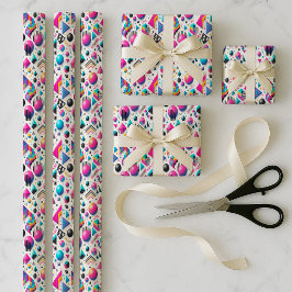 Retro 90s Memphis Geometric Neon Wrapping Bundle Inpakpapier Vel