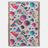 Retro 90s Memphis Geometrisch Neon Krachtige Worp Deken (Voorkant Verticaal)