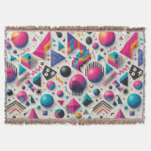 Retro 90s Memphis Geometrisch Neon Krachtige Worp Deken (Voorkant)
