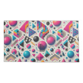 Retro 90s Memphis Geometrisch Neon Kussenhoes (Achterkant-Links)
