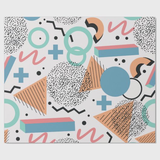 Retro 90s Memphis Pattern Cadeaupapier (Vlak)