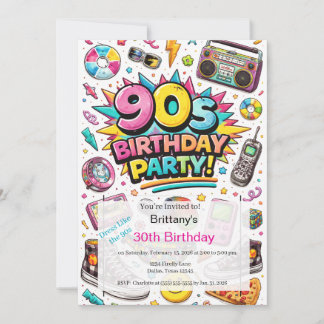 Retro 90s Modern 30e Verjaardag Kaart