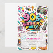 Retro 90s Modern 30e Verjaardag Kaart (Voorkant / Achterkant)