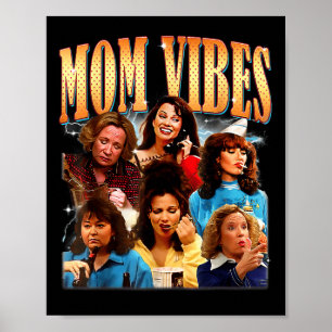 Retro 90s Mom Vibe Shirt Moederdag Funny Mom Poster