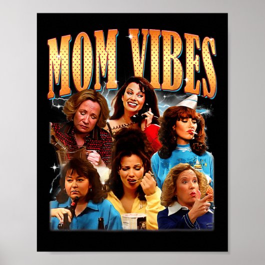 Retro 90s Mom Vibe Shirt Moederdag Funny Mom Poster (Voorkant)