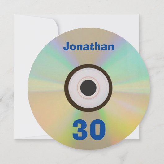 Retro 90s Muziek die 30th Birthday Party Faux CD w Kaart (Achterkant)