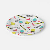 Retro 90s naadloos patroon papieren bordje (Gekanteld)