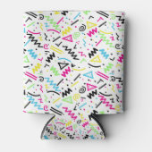 Retro 90's Neon Pink Green Blue Gellow Doodle Blikjeskoeler (Voorkant)