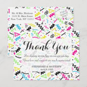 Retro 90's Neon Pink Green Blue Gellow Doodle Briefkaart (Voorkant / Achterkant)