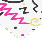 Retro 90's Neon Pink Green Blue Gellow Doodle Korte Tafelloper (Hoek)