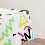Retro 90's Neon Pink Green Blue Gellow Doodle Tafelkleed (Voorbeeld)