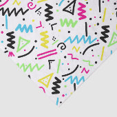 Retro 90's Neon Pink Green Blue Gellow Doodle Tissuepapier (Detail)