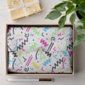 Retro 90's Neon Pink Green Blue Gellow Doodle Tissuepapier (Geschenk)