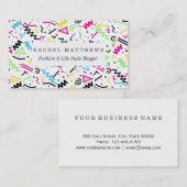 Retro 90's Neon Pink Green Blue Gellow Doodle Visitekaartje (Voorkant / Achterkant)