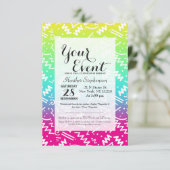 Retro 90's Neon Rainbow Sketched Doodle Kaart (Staand voorkant)