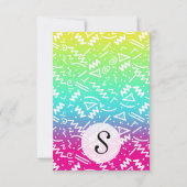 Retro 90's Neon Rainbow Sketched Doodle Kaart (Achterkant)