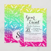 Retro 90's Neon Rainbow Sketched Doodle Kaart (Voorkant / Achterkant)