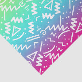 Retro 90's Neon Rainbow Sketched Doodle Tissuepapier (Detail)