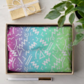 Retro 90's Neon Rainbow Sketched Doodle Tissuepapier (Geschenk)