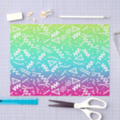 Retro 90's Neon Rainbow Sketched Doodle Tissuepapier (Craft)