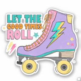 Retro 90's Neon Roller Schaatsen Goede Tijden Roll Sticker
