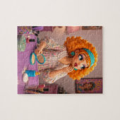 Retro 90s nostalgie: 3D-cartoonpersonage Rosy-app Legpuzzel (Horizontaal)