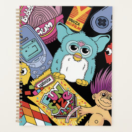 Retro 90s Nostalgie Doodle Patroon Speelgoed en Te Planner