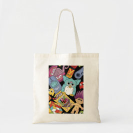 Retro 90s Nostalgie Doodle Patroon Speelgoed en Te Tote Bag