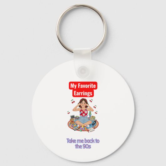 Retro 90s Nostalgie Meisje Esthetiek Sleutelhanger (Achterkant)