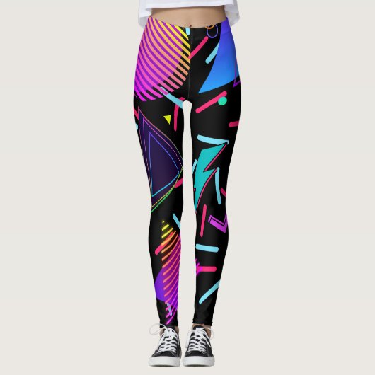 Retro 90s Nostalgische Leggings (Voorkant)