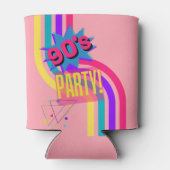 Retro 90's Party Roze Nostalgische Verjaardag Blikjeskoeler (Achterkant)