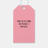 Retro 90's Party Roze Nostalgische Verjaardag Cadeaulabel (Achterkant)