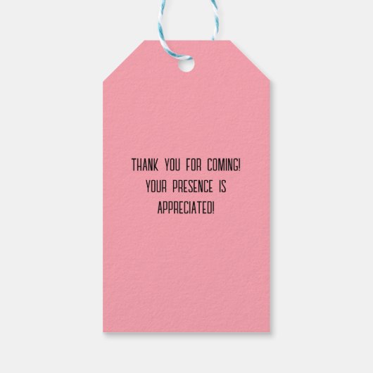 Retro 90's Party Roze Nostalgische Verjaardag Cadeaulabel (Achterkant)