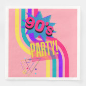 Retro 90's Party Roze Nostalgische Verjaardag Servet (Voorkant)