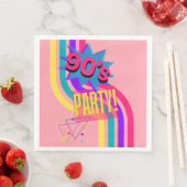 Retro 90's Party Roze Nostalgische Verjaardag Servet (Insitu)