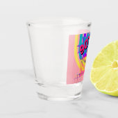 Retro 90's Party Roze Nostalgische Verjaardag Shot Glas (Links)