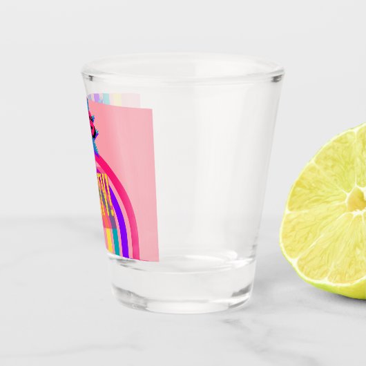 Retro 90's Party Roze Nostalgische Verjaardag Shot Glas (Rechts)