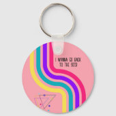 Retro 90's Party Roze Nostalgische Verjaardag Sleutelhanger (Achterkant)