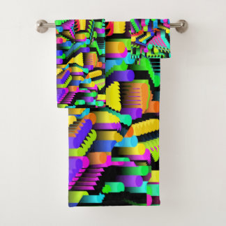 RETRO 90S PATROON ACCENT BAD HANDDOEK