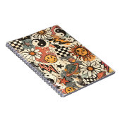 Retro 90s Psychedelic Doodle Pattern with Yin Yang Notitieboek (Rechterzijde)