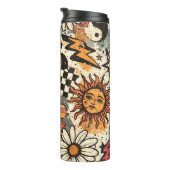 Retro 90s Psychedelic Doodle Pattern with Yin Yang Thermosbeker (Geroteerd rechts)