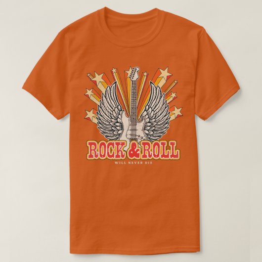 Retro 90s Rock Roll Music Guit T-shirt (Design voorkant)