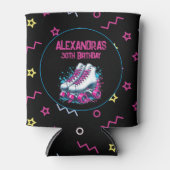 Retro 90's Rolschaatsen Verjaardagsfeest Blikjeskoeler (Voorkant)