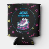 Retro 90's Rolschaatsen Verjaardagsfeest Blikjeskoeler (Voorkant)